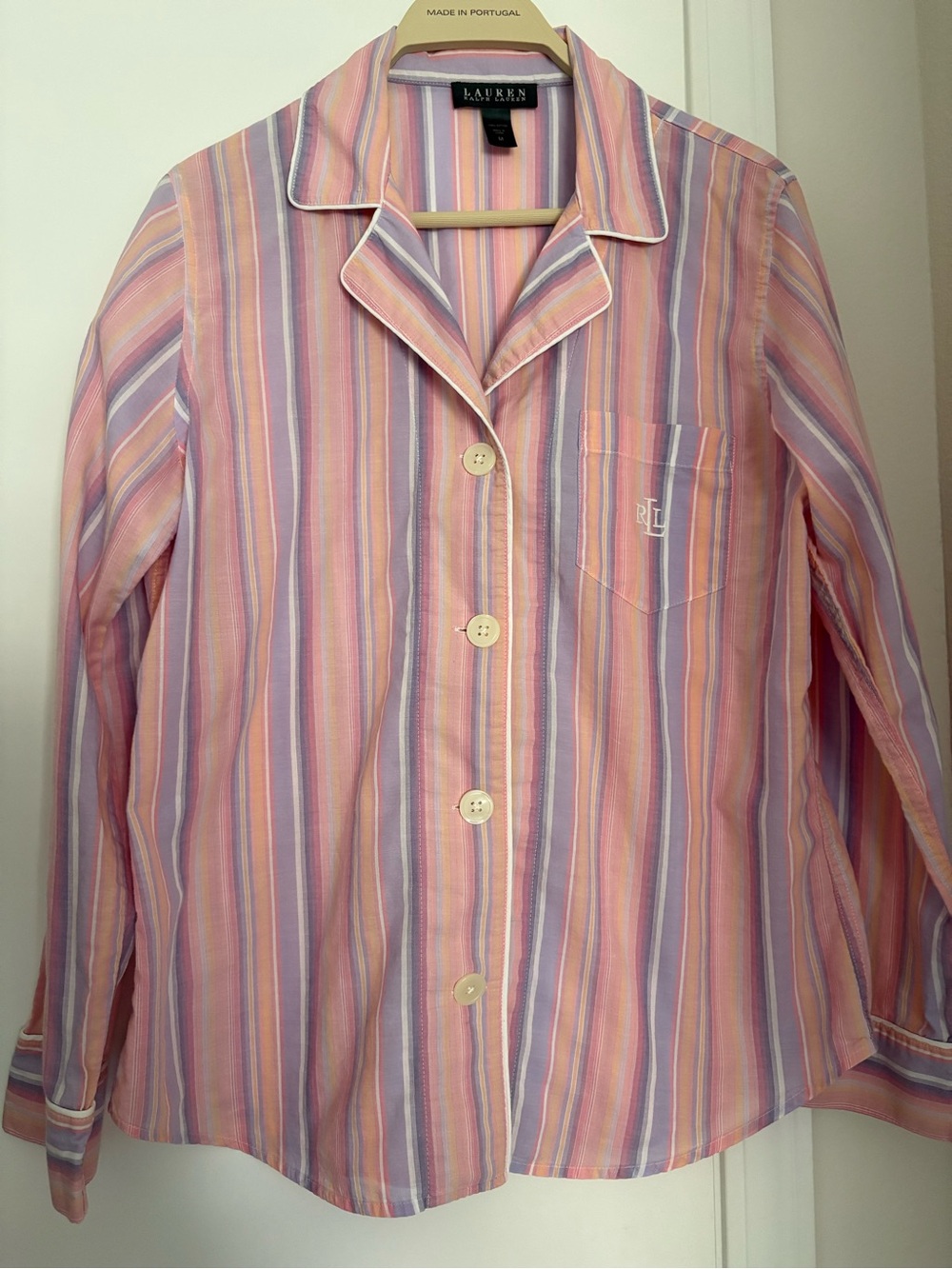 Ralph Lauren Pastel Pink & Lavender Striped Button-Up Shirt